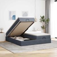 Ottoman bed met matrassen 200x200cm fluweel donkergrijs