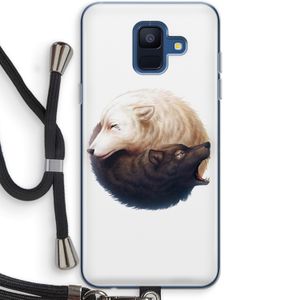 Yin Yang Wolves: Samsung Galaxy A6 (2018) Transparant Hoesje met koord