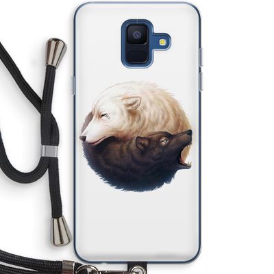 Yin Yang Wolves: Samsung Galaxy A6 (2018) Transparant Hoesje met koord