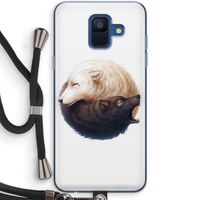Yin Yang Wolves: Samsung Galaxy A6 (2018) Transparant Hoesje met koord