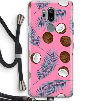 Kokosnoot roze: LG G7 Thinq Transparant Hoesje met koord