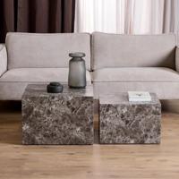 Bendt Salontafel 'Flavian' Marmerlook, Set van 2 stuks