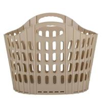 Opvouwbare wasmand - beige - 35 liter - kunststof - 49 x 35 x 38 cm - opbergen