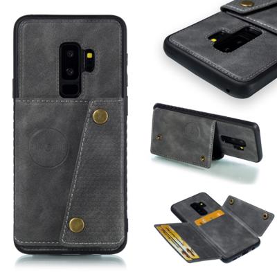 Lederen beschermhoes voor Galaxy S9 plus (grijs)