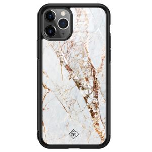 iPhone 11 Pro Max glazen hardcase - Marmer goud