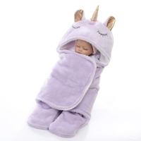 Winter dubbele Flanel baby deken (paars)