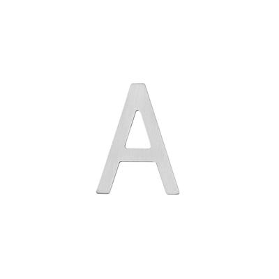 Huisletter A 100 mm rvs geborst.