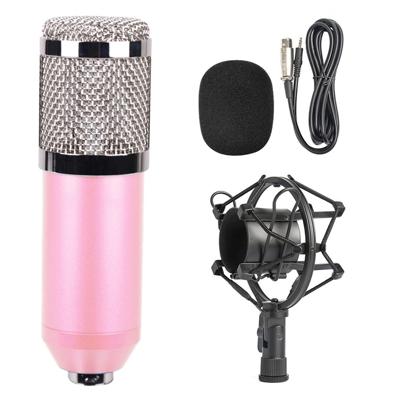 BM-800 3.5 mm studio opname bedrade condensator geluid microfoon met shock mount compatibel met PC/Mac voor live uitzending show KTV etc. (roze)