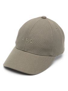 A.P.C. casquette en coton à logo brodé - Vert