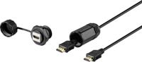 Renkforce RF-3770958 HDMI Aansluitkabel [1x HDMI-stekker - 1x HDMI-bus] Zwart Waterdicht 1.00 m - thumbnail