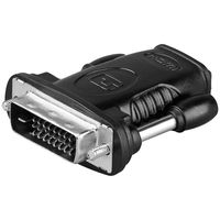 Goobay 68482 tussenstuk voor kabels HDMI 19pin F DVI-D 24+1pin M Zwart - thumbnail