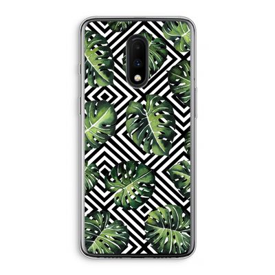Geometrische jungle: OnePlus 7 Transparant Hoesje