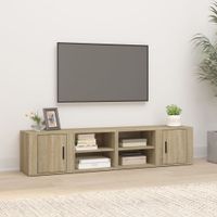 Tv-meubels 2 st 80x31,5x36 cm bewerkt hout sonoma eikenkleurig - thumbnail
