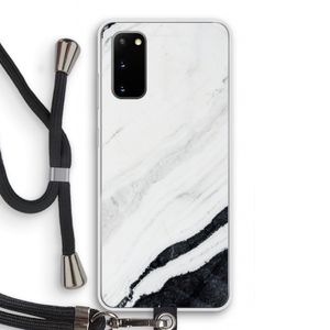 Elegante marmer: Samsung Galaxy S20 Transparant Hoesje met koord