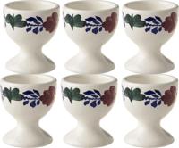 Boerenbont Eierdopjes Aardewerk set van 6 stuks