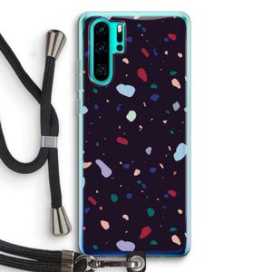 Dark Rounded Terrazzo: Huawei P30 Pro Transparant Hoesje met koord