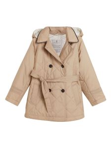 Brunello Cucinelli Kids trench matelassé à capuches - Tons neutres