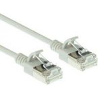 ACT Grijze 0,25 meter LSZH U/FTP CAT6A datacenter slimline patchkabel snagless met RJ45 connectoren - thumbnail