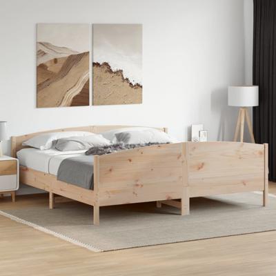 Bedframe zonder matras massief grenenhout 200x200 cm