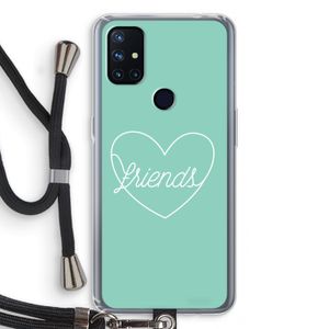 Friends heart pastel: OnePlus Nord N10 5G Transparant Hoesje met koord