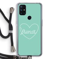 Friends heart pastel: OnePlus Nord N10 5G Transparant Hoesje met koord