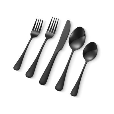 VEVOR 30-delige bestekset, bestekset, mes, vork, lepel, zwart