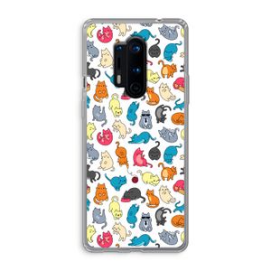 Kleurrijke katten: OnePlus 8 Pro Transparant Hoesje
