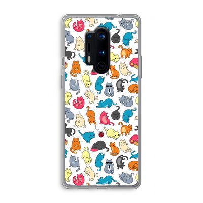 Kleurrijke katten: OnePlus 8 Pro Transparant Hoesje