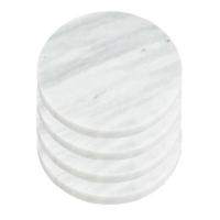 Onderzetters voor glazen - 4x stuks - rond - Marmer - wit - 10 x 0.8 cm