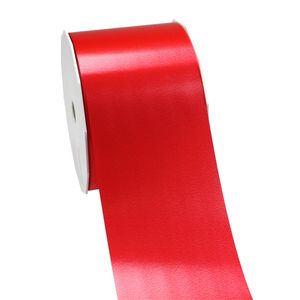 1x Brede luxe rode kunststof lint rollen 9 cm x 91 meter cadeaulint verpakkingsmateriaal - Cadeaulinten