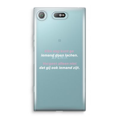 gij zijt ook iemand: Sony Xperia XZ1 Compact Transparant Hoesje