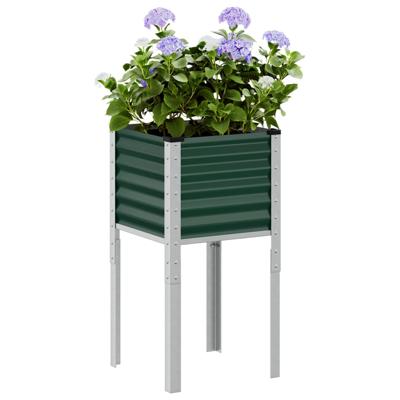 Plantenbak 45x45x88 cm staal groen