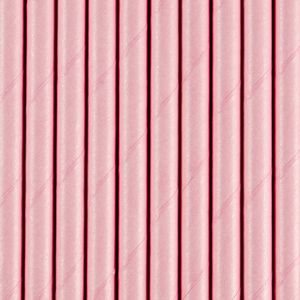 Drinkrietjes - papier - 10x - roze - 19,5 cm - rietjes