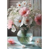 Wenskaarten blanco bloem pak a 10 stuks Wenskaarten blanco bloem pak a 10 stuks
