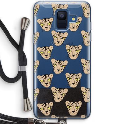 Tijger: Samsung Galaxy A6 (2018) Transparant Hoesje met koord