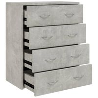 vidaXL Dressoir met 4 lades 60x30,5x71 cm betongrijs - thumbnail