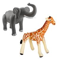 Folat Opblaasdieren - olifant en giraffe - safari thema - kunststof