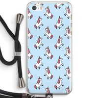 Eenhoorns overal: iPhone 5 / 5S / SE Transparant Hoesje met koord