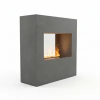 Goethe Grijs OMC 600 - Vrijstaande Waterdamphaard - Realistische Vlam, Geen Warmte, Energiebesparende LEDs