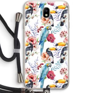 Bloemen tukan: Samsung Galaxy J7 (2017) Transparant Hoesje met koord