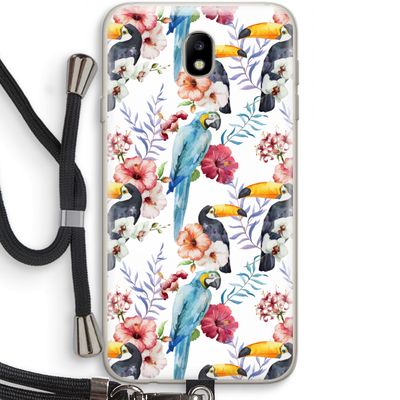 Bloemen tukan: Samsung Galaxy J7 (2017) Transparant Hoesje met koord