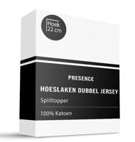 Splittopper Hoeslaken - Katoen Dubbel Jersey - 160x200 cm - Keuze Uit Meerdere Kleuren - Presence - Dekbed-Discounter.nl