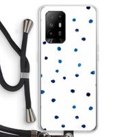 Blauwe stippen: Oppo A95 5G Transparant Hoesje met koord