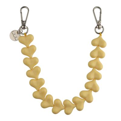 Telefoonkoord Heart - Botergeel - Zilver Telefoonkoord Heart - Botergeel - Zilver