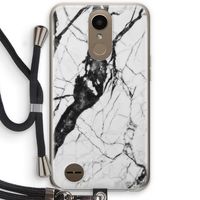 Witte marmer 2: LG K10 (2017) Transparant Hoesje met koord