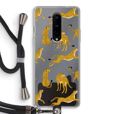 Luipaard: OnePlus 8 Transparant Hoesje met koord