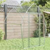 VidaXL Kippenhok 200x105x182 cm gegalvaniseerd staal zilverkleurig