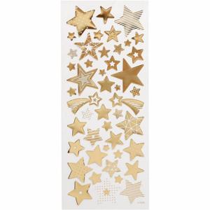 Sterren vormen stickervel met 52x stuks - metallic goud - Hobby en knutselen - kerst - agenda