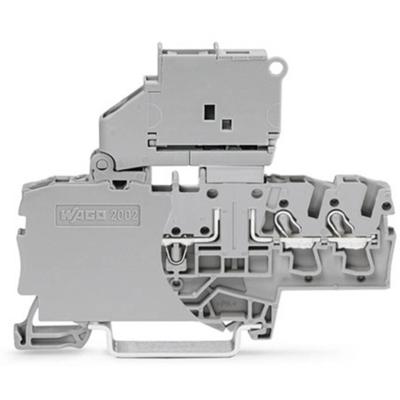 WAGO 2002-1711/1000-542 Zekeringklem 3-etages 6.20 mm Push-In-klem Grijs 50 stuk(s)