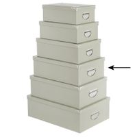 5Five Opbergdoos/box - lichtgrijs - L40 x B26.5 x H14 cm - Stevig karton - Greybox   -